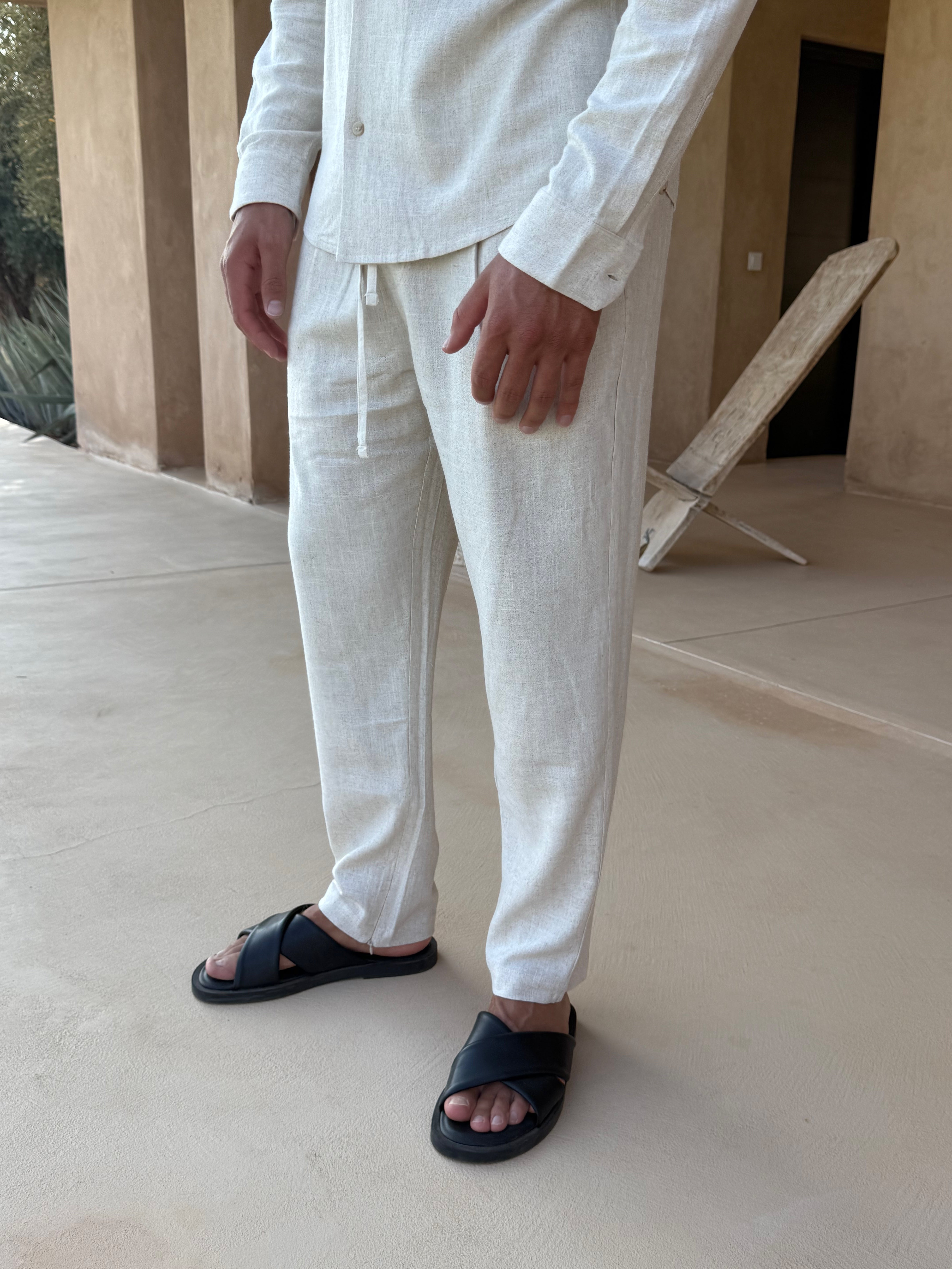 Oatmeal Linen Trouser