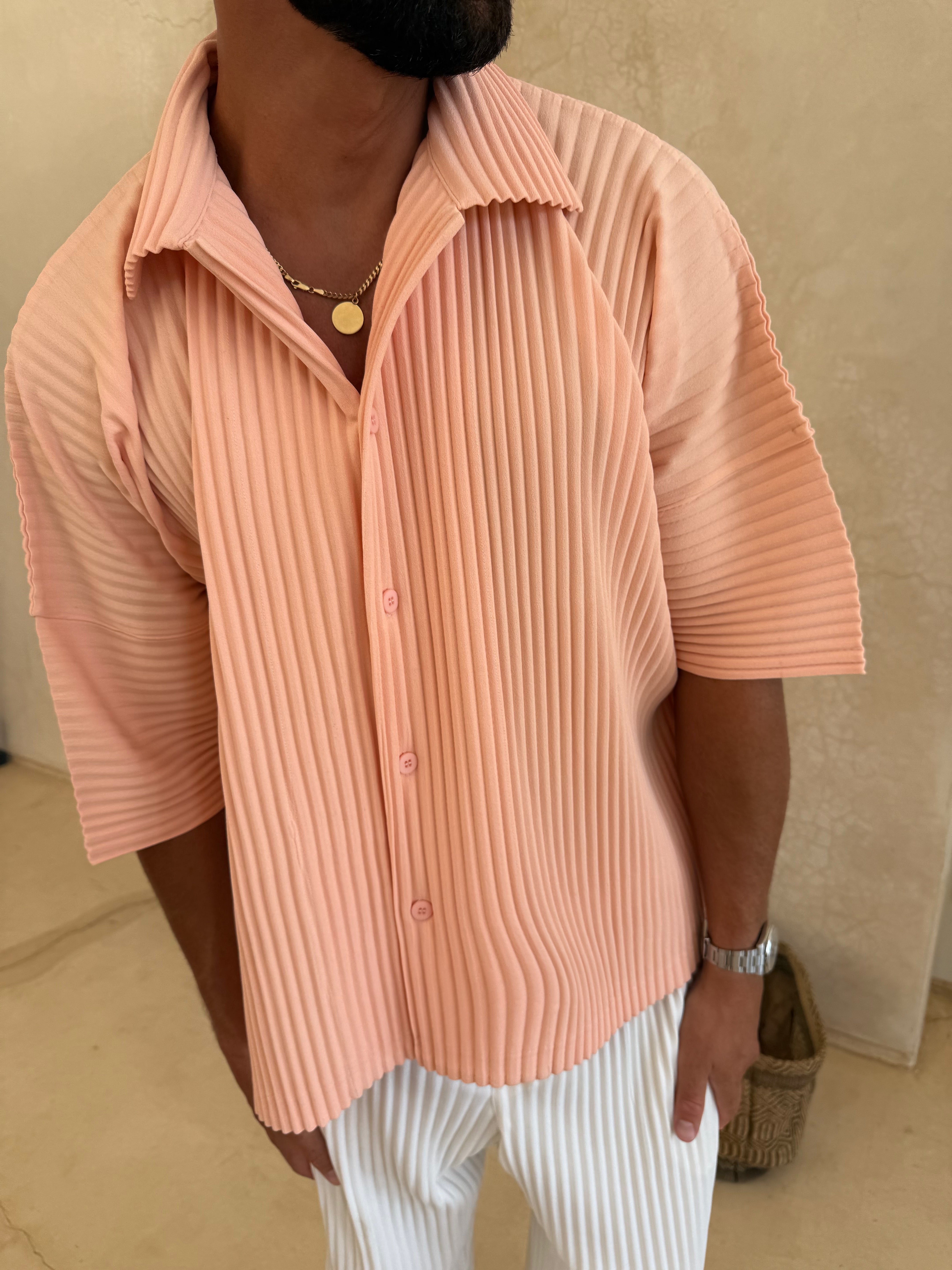 PLEAT SHIRT PINK