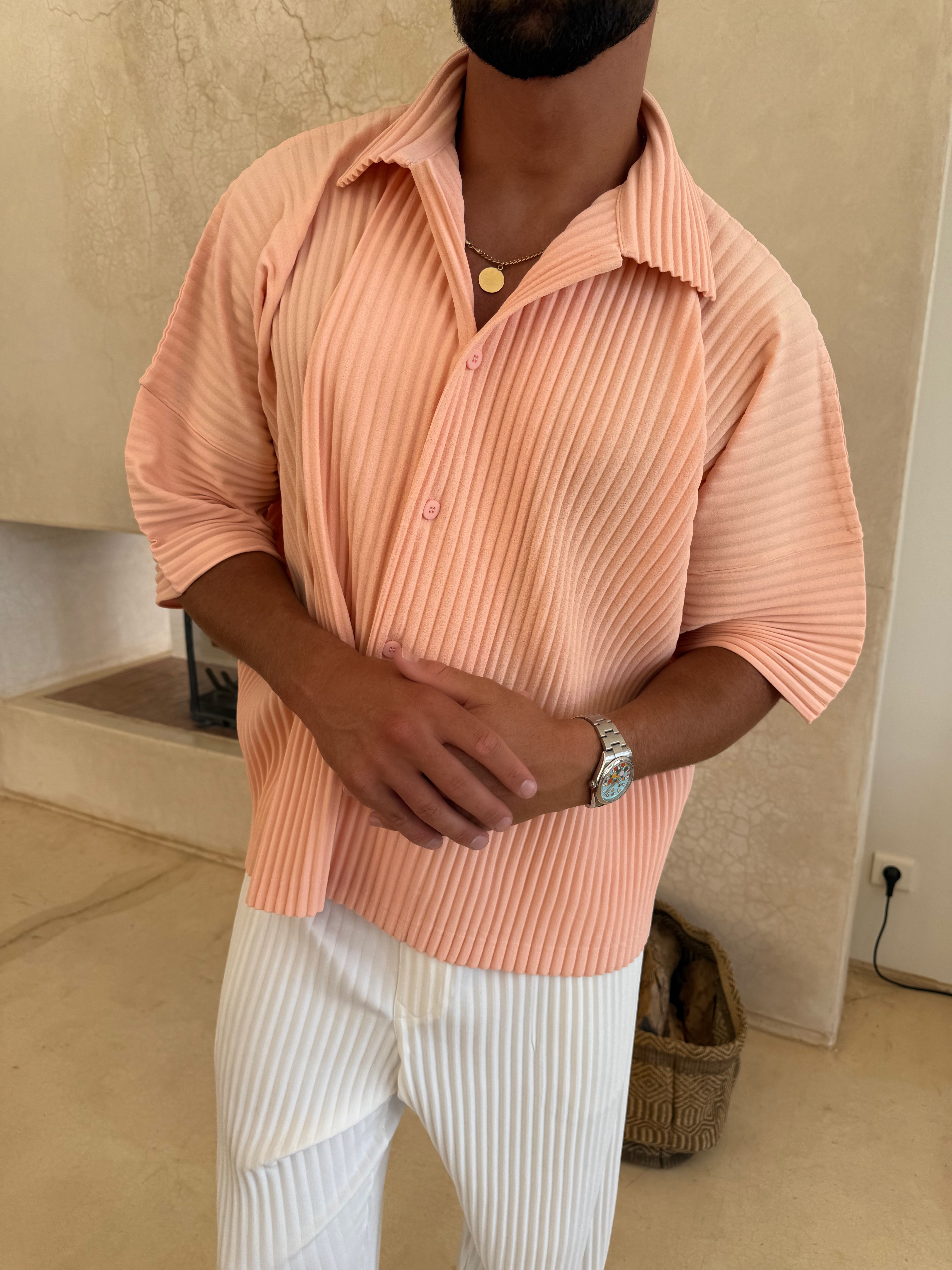 PLEAT SHIRT PINK
