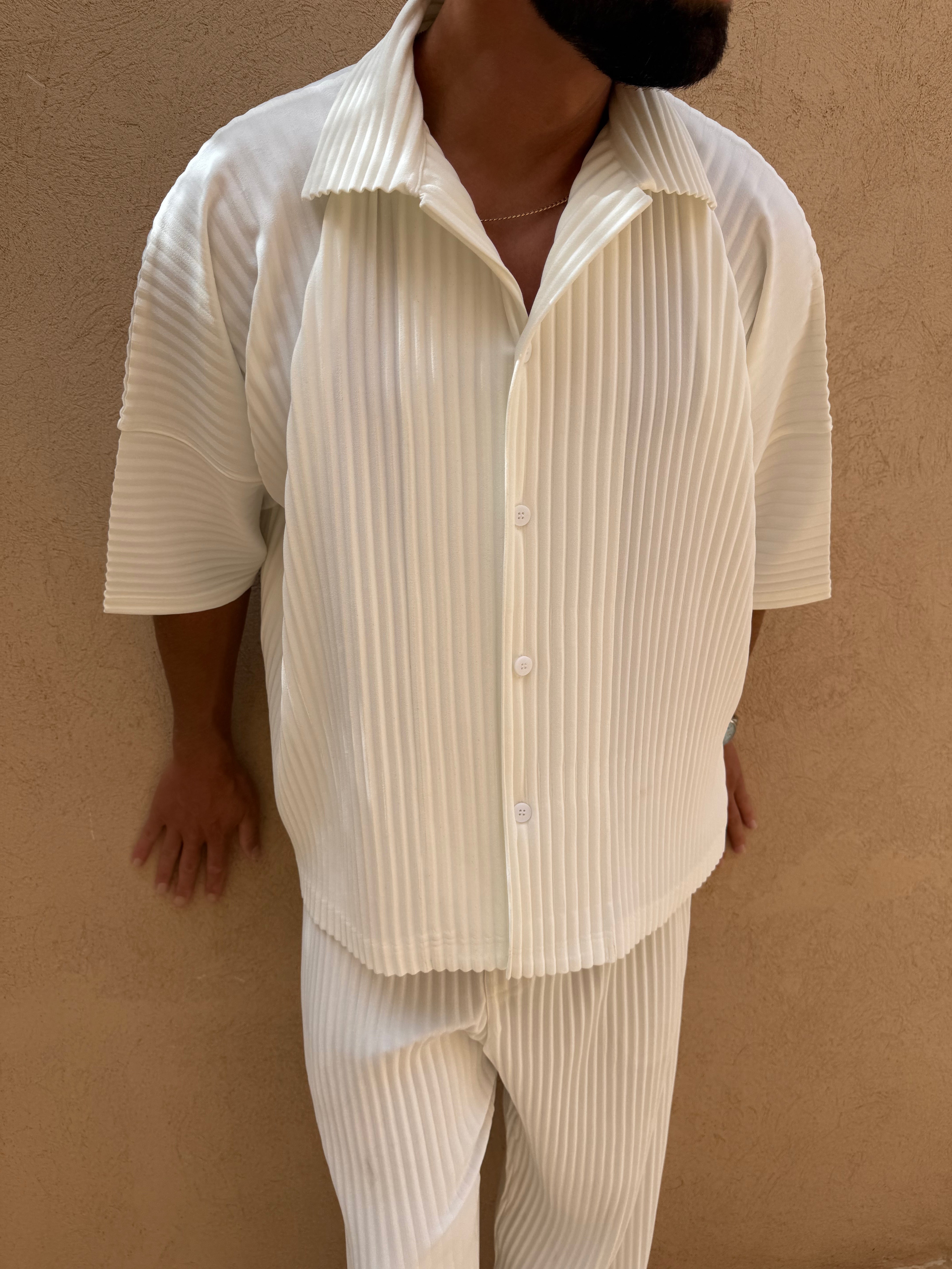 PLEAT SHIRT OFF WHITE