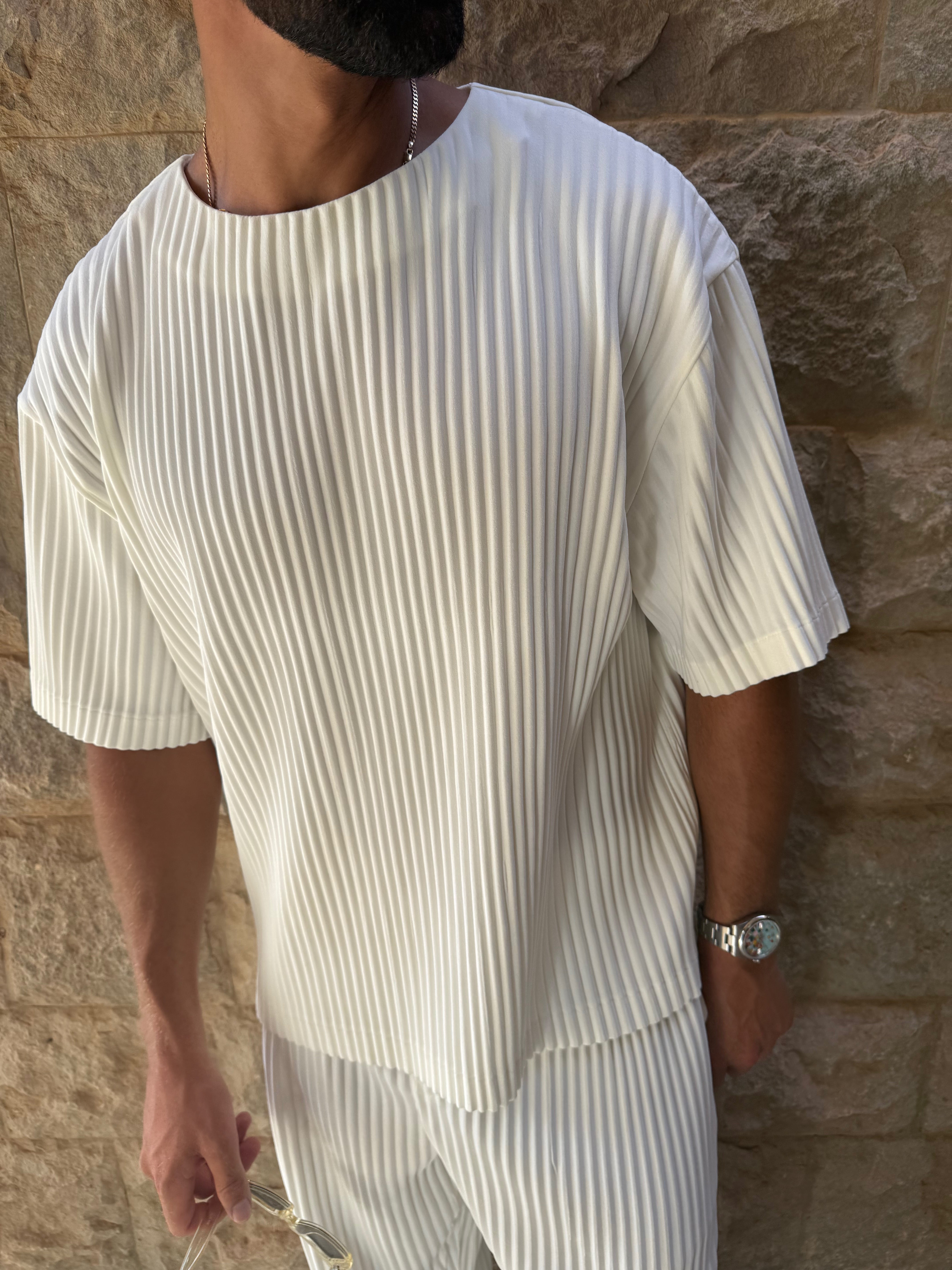 PLEAT T-SHIRT WHITE