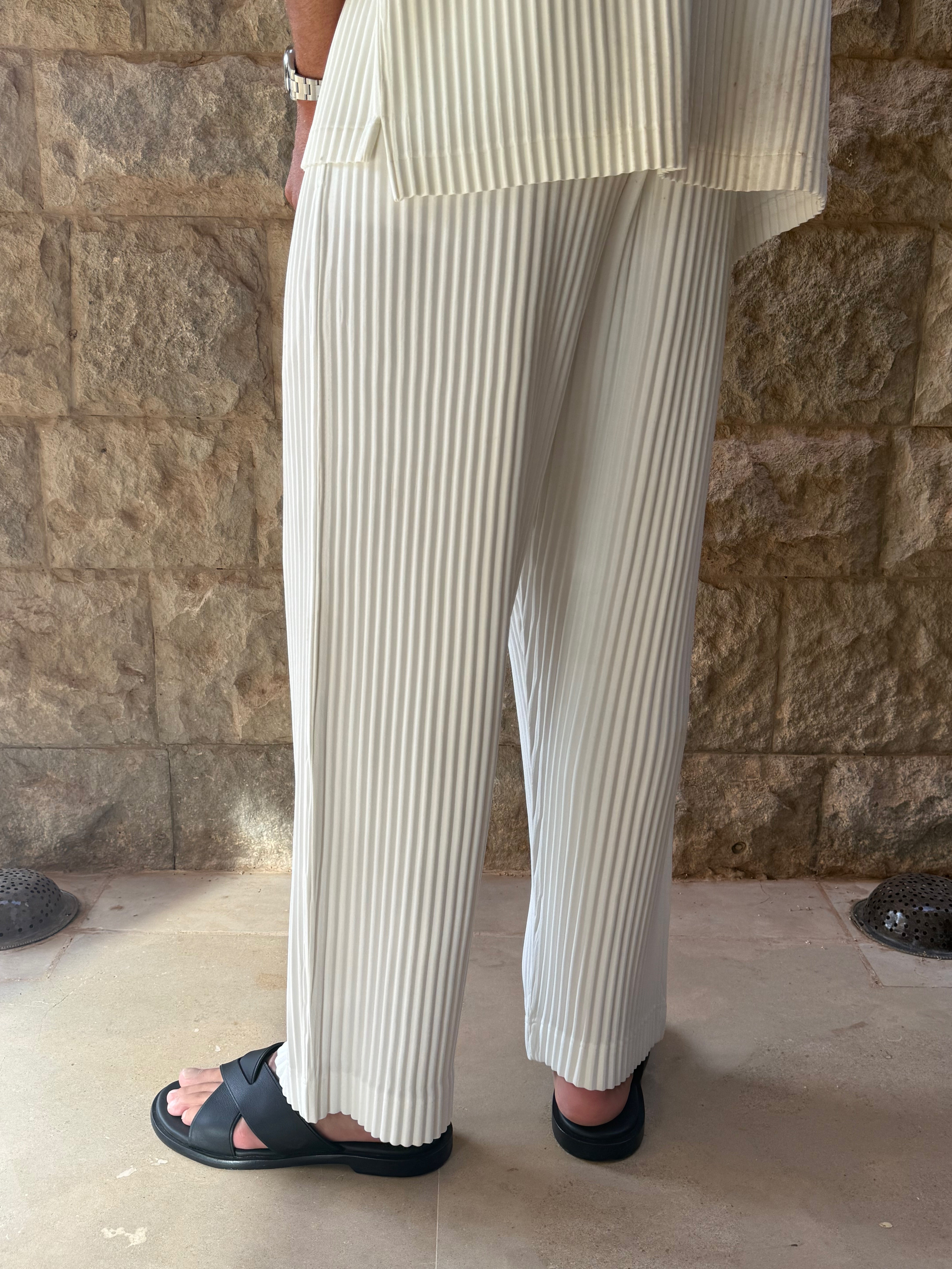 PLEAT TROUSER WHITE