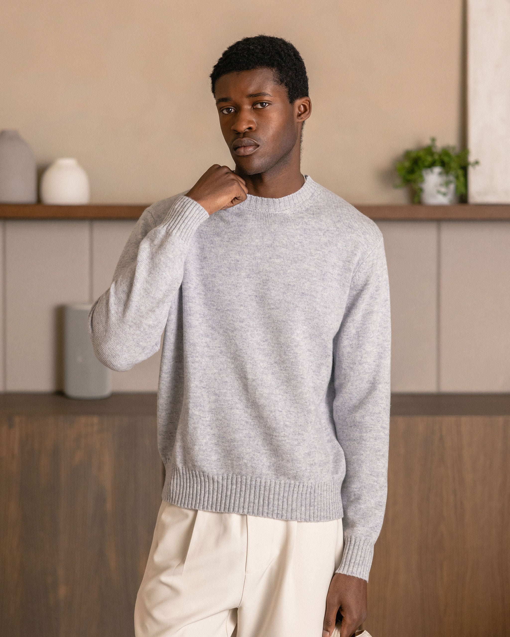 Cashmere Sweater Grey Marl