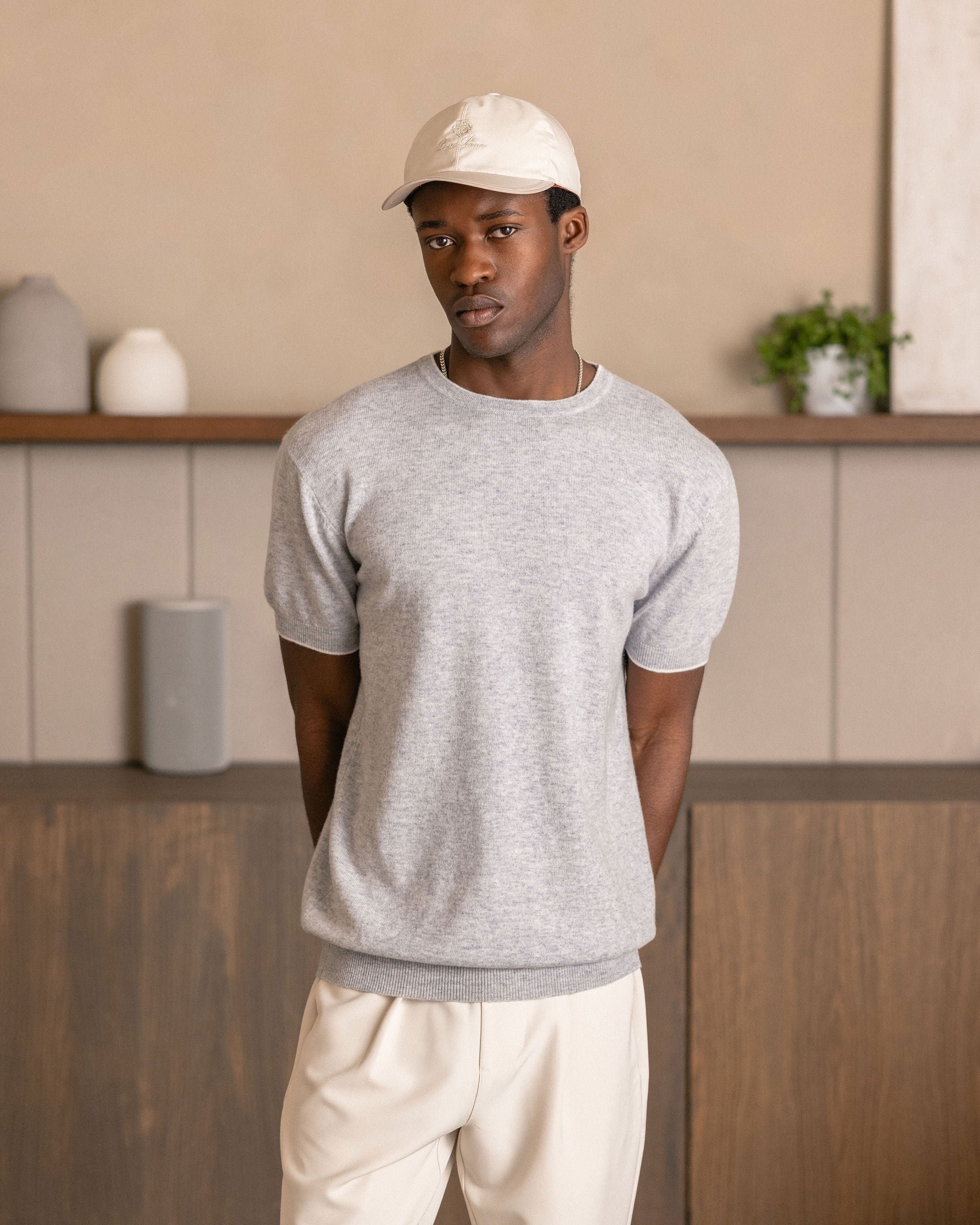 CASHWOOL T-SHIRT SOFT GREY