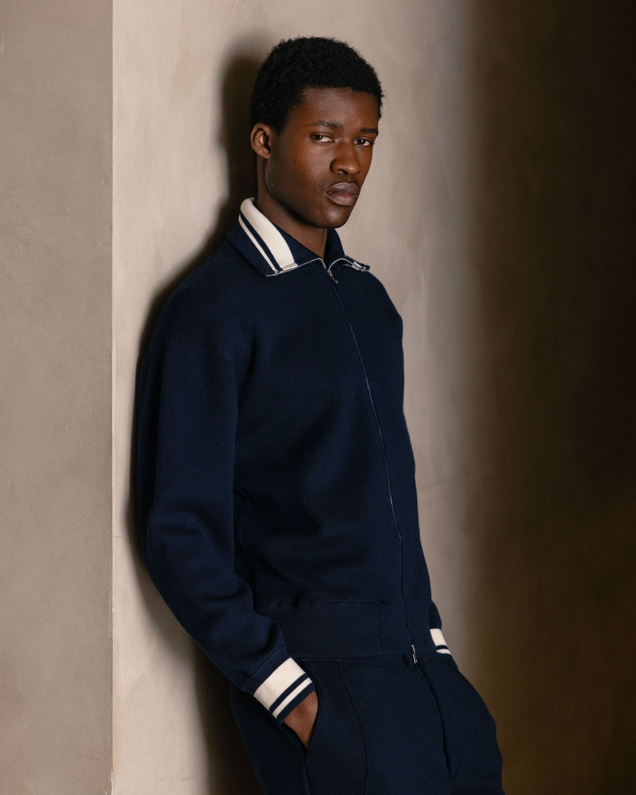 ROCA KNIT JACKET NAVY