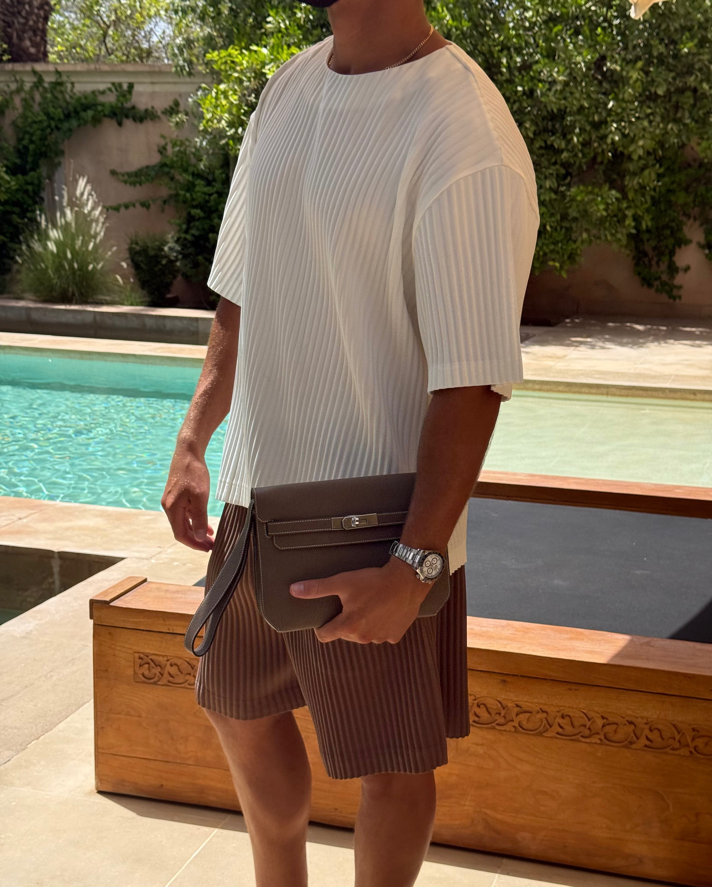 PLEAT T-SHIRT WHITE