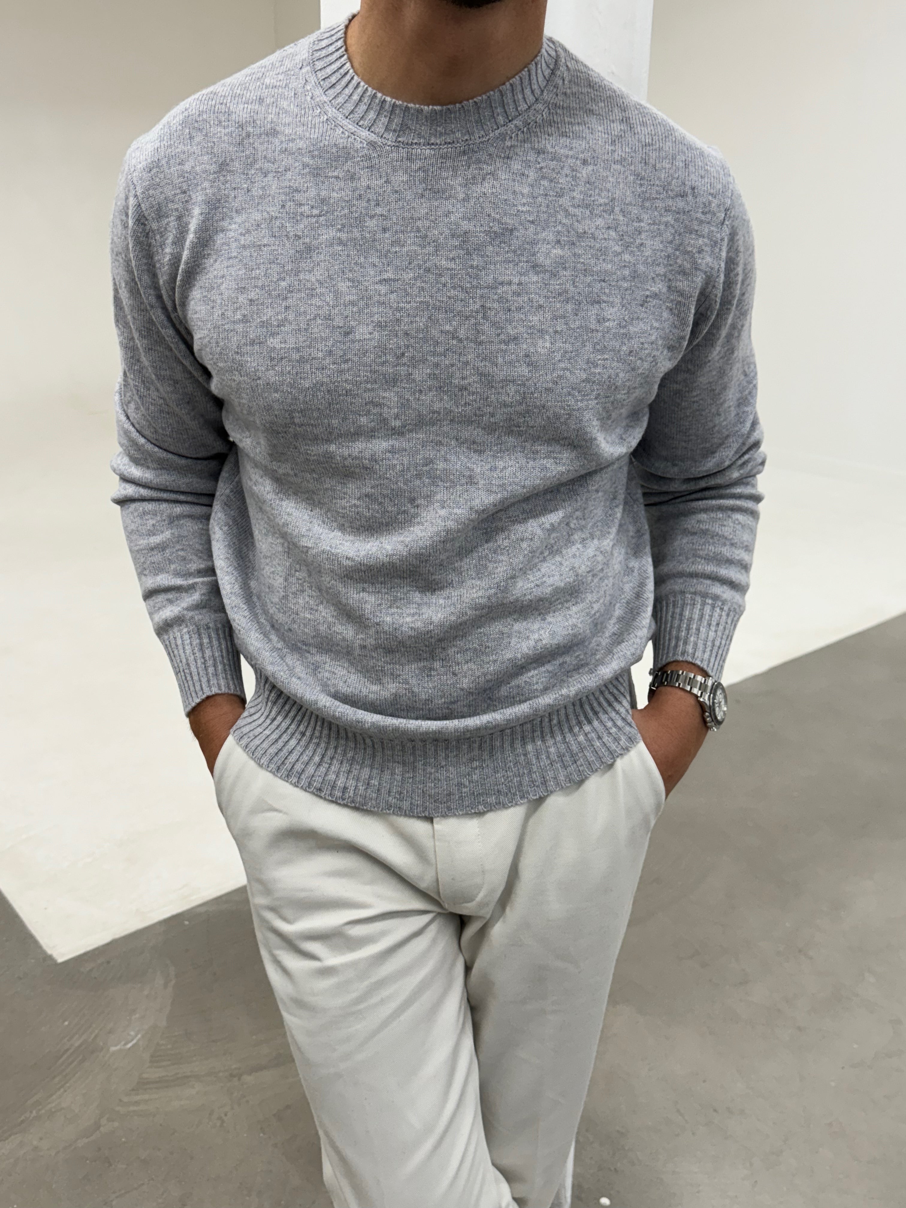 Cashmere Sweater Grey Marl