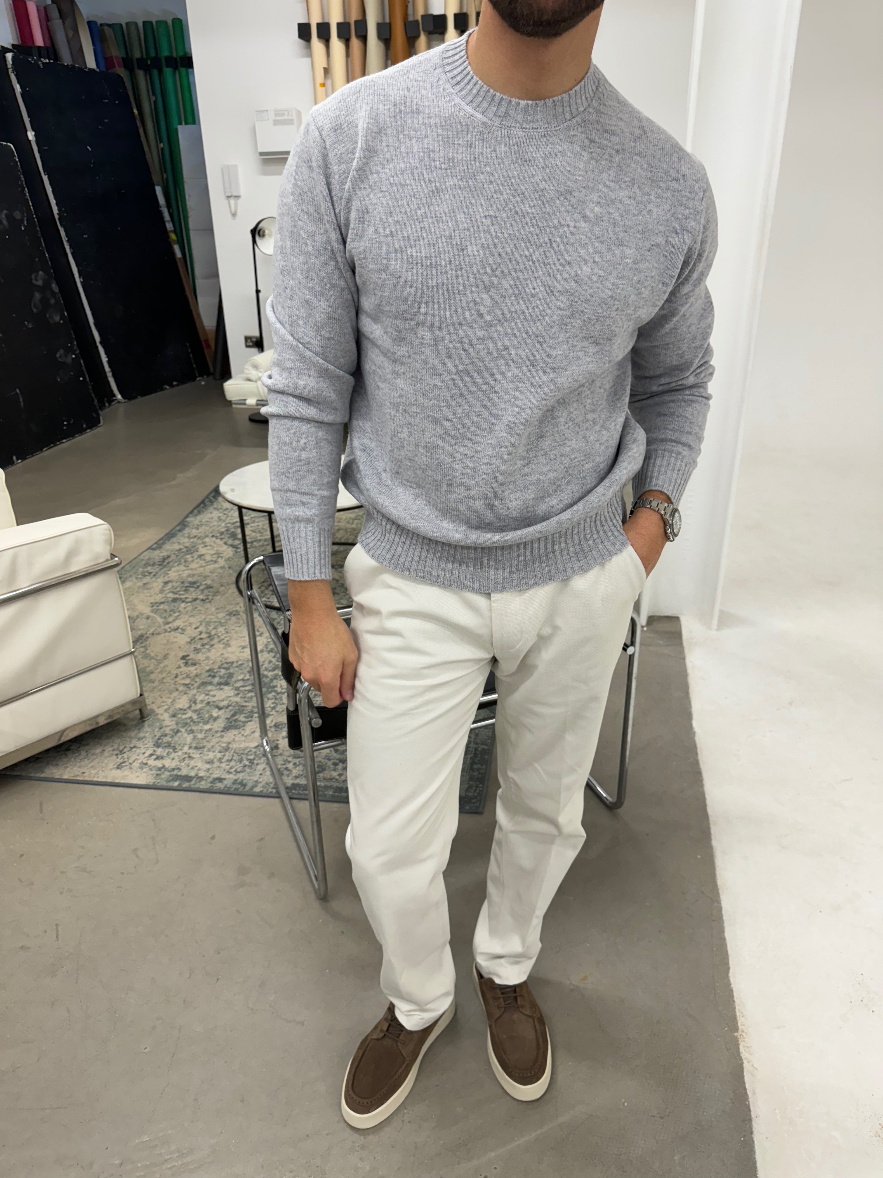 Cashmere Sweater Grey Marl