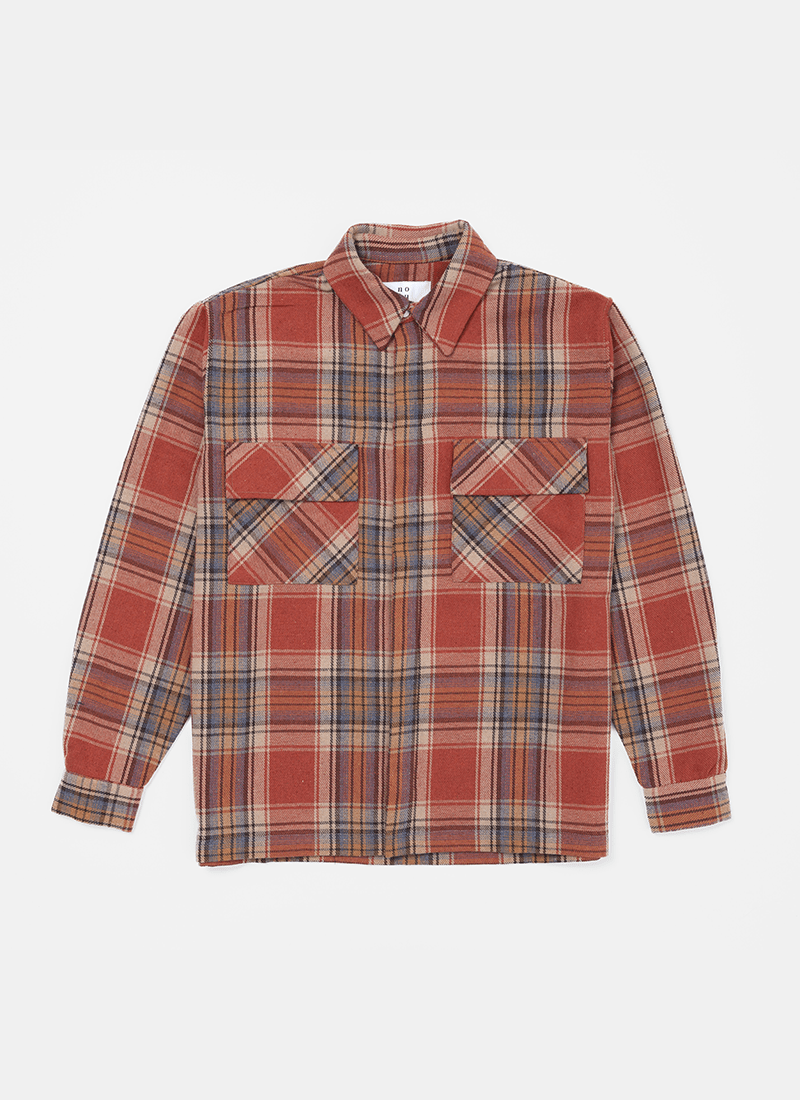 Brushed Flannel Overshirt Orange