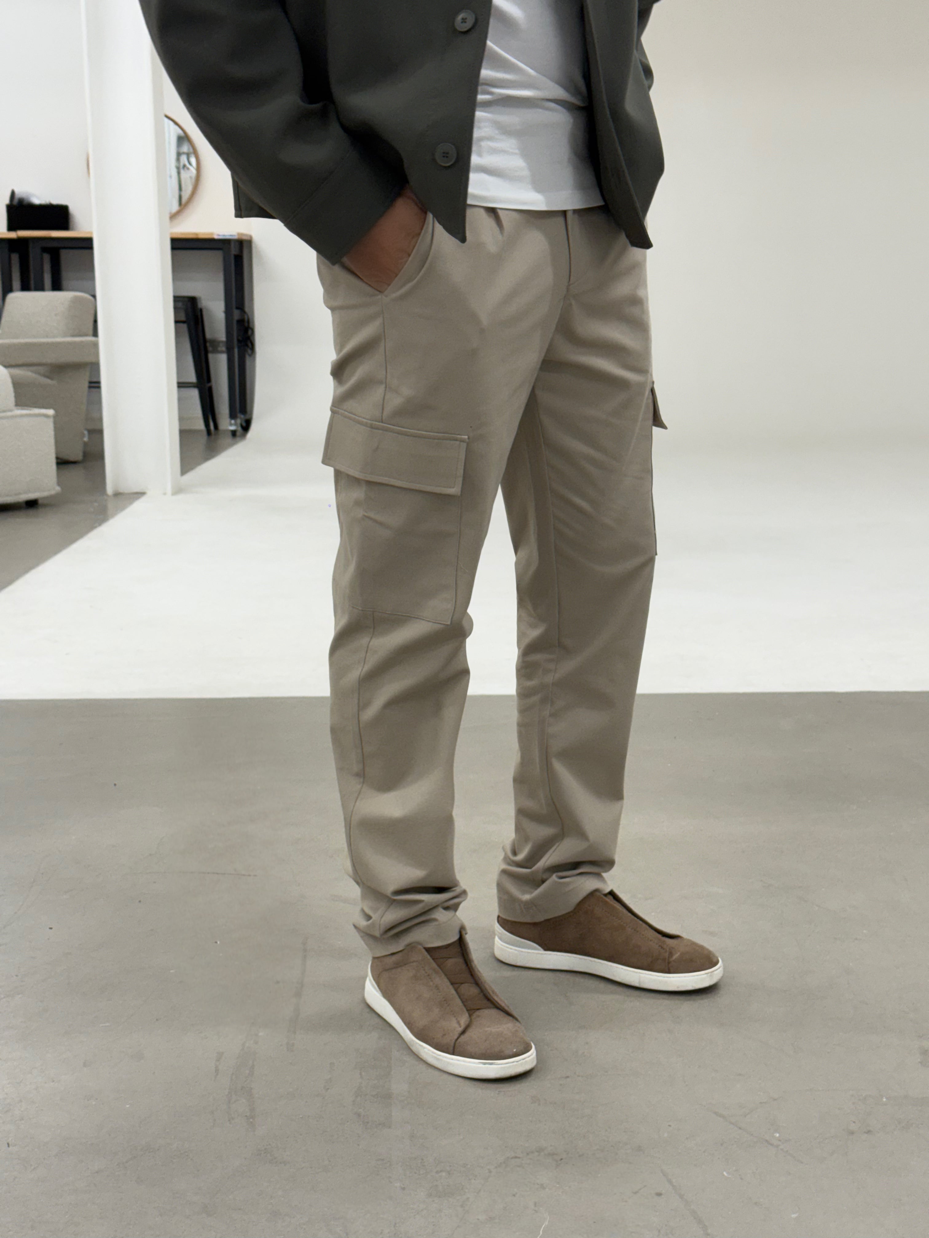 COTTON CARGO PANT STONE