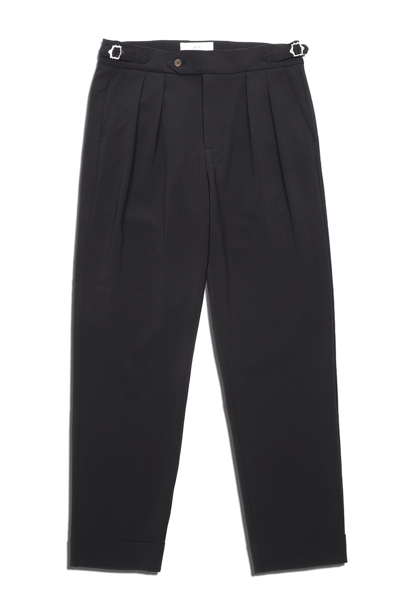 Black Oxford Pleated Trouser