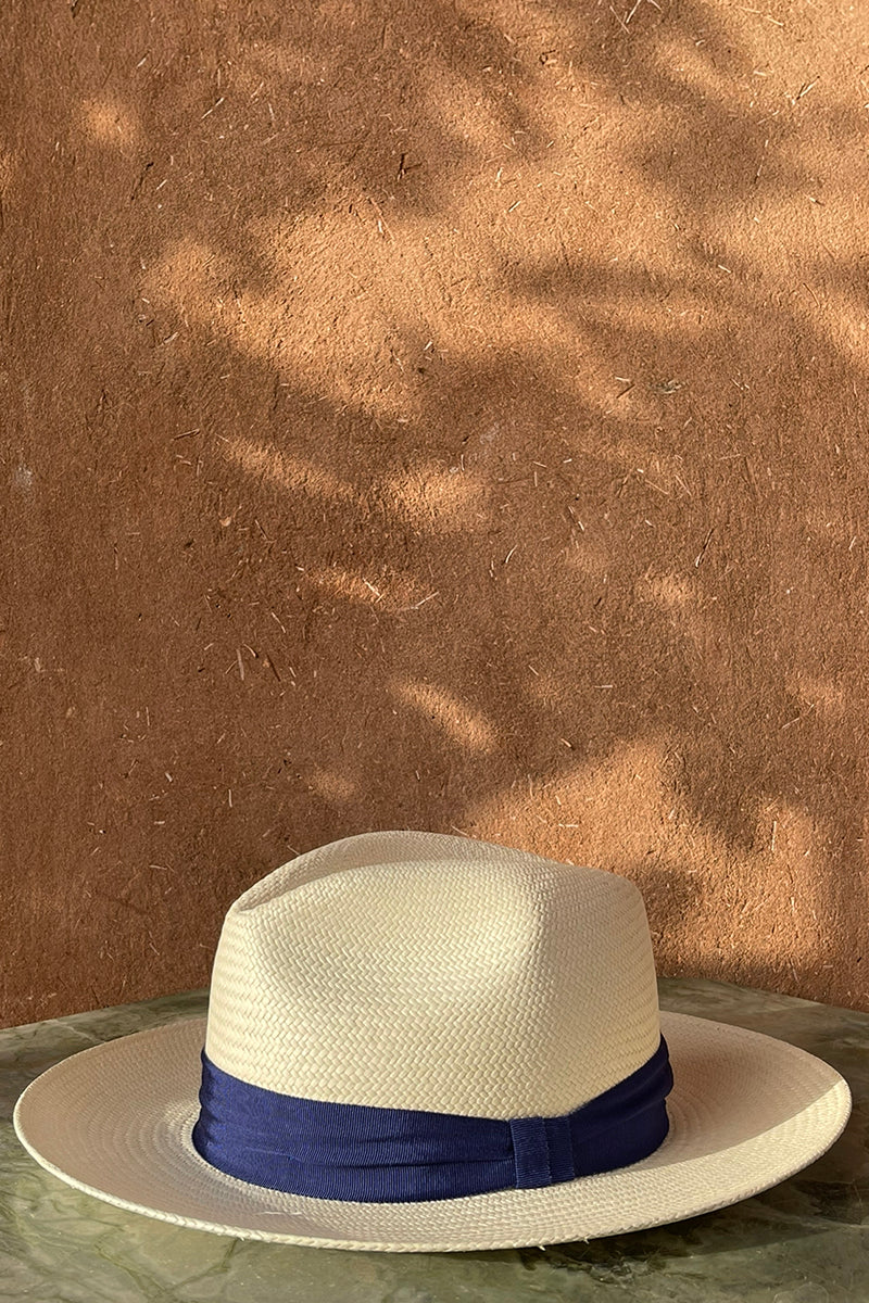 Panama Hat Navy Band