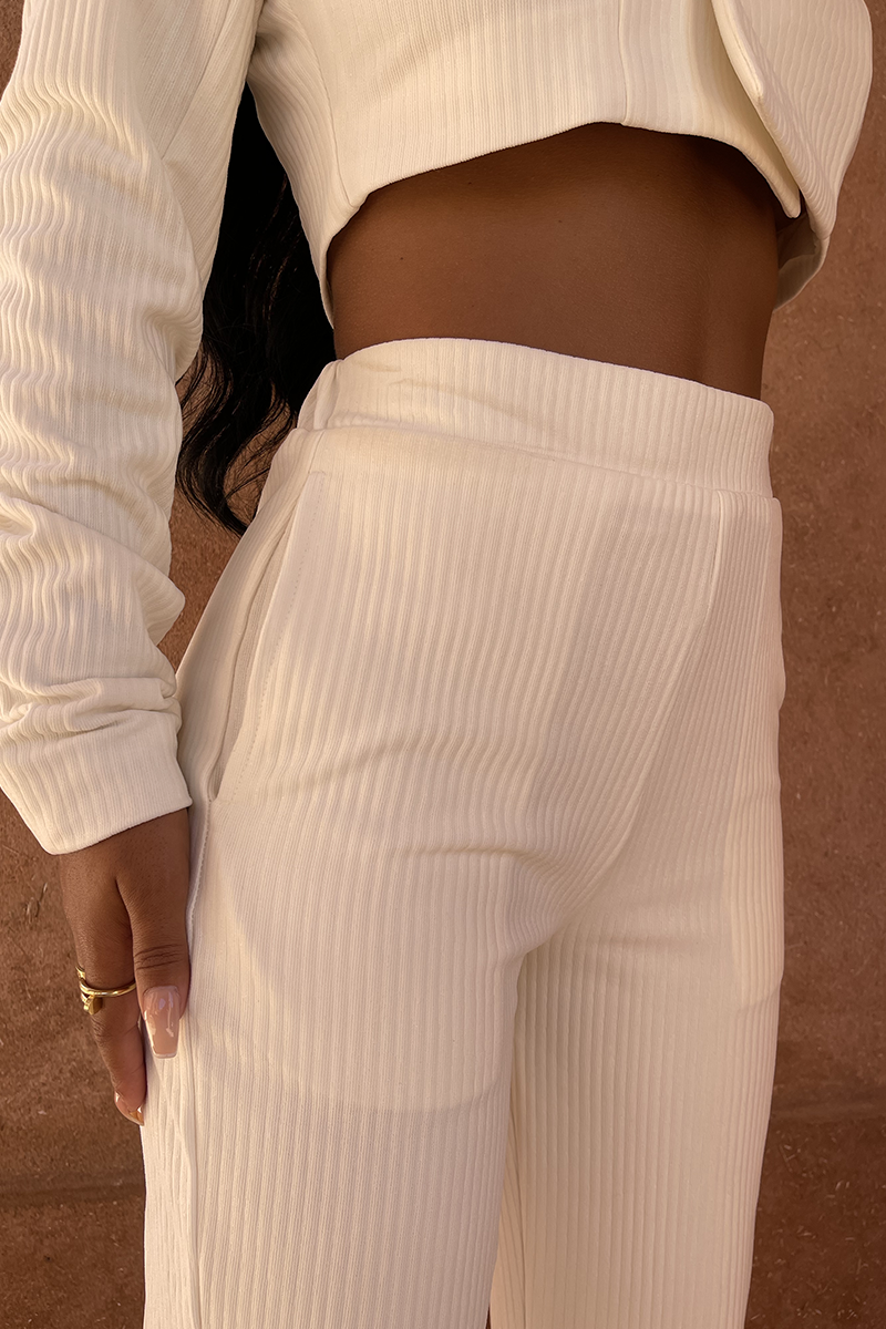 White Pleat Trouser